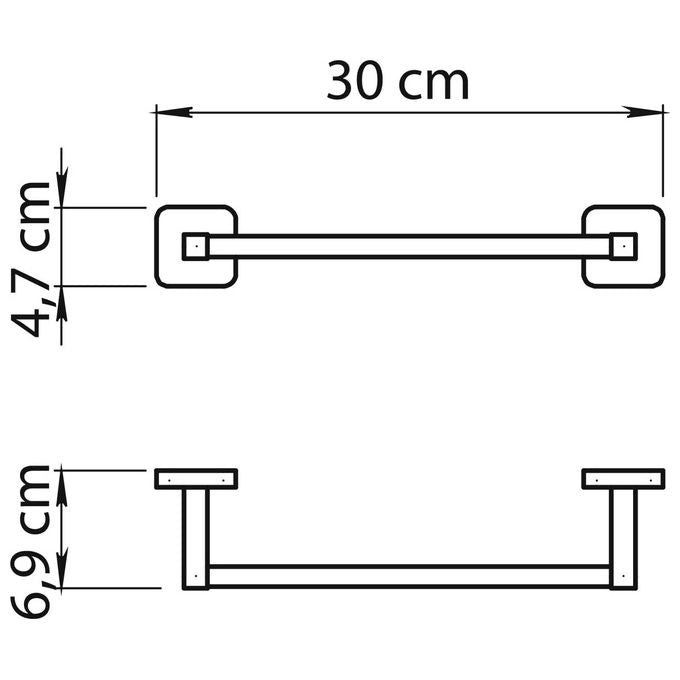 Gedy TO21 Tonga Portasalviette da Parete 30 cm Acciaio Inox Fissaggio a Viti o Adesivo colore Bianco Matt