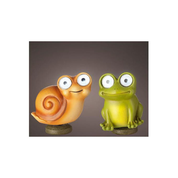 Lumineo Gnomo da Giardino Solare LED Luce Bianco Caldo Poliresina 7,5x7x11 cm