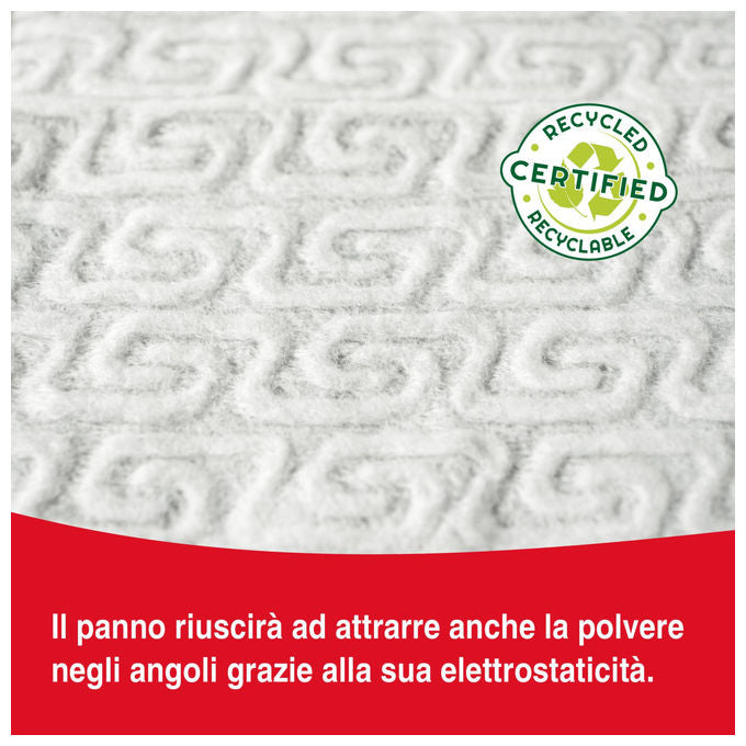 Tonkita 4TK027 We Like Green Kit Catturapolvere Scopa con 10 Panni Elettrostatici Manico Componibile in Metallo Riciclato