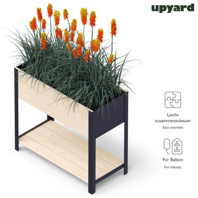 Upyard MODERNBOX HIGH 780X360 ModernBox High Fioriera Rialzata in Legno 78x36x72 cm 55 L colore Natural