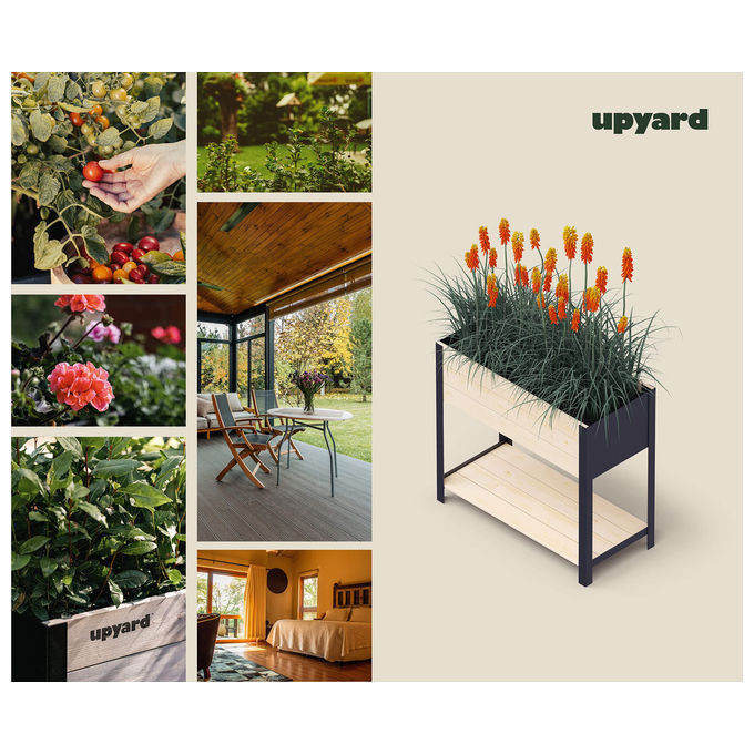 Upyard MODERNBOX HIGH 780X360 ModernBox High Fioriera Rialzata in Legno 78x36x72 cm 55 L colore Natural