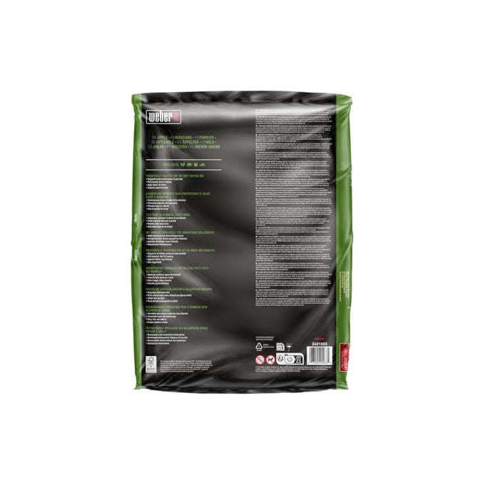 Weber 3401055 Pellet di Legno di Melo 8 Kg 100% Naturale Senza Additivi Certificato FSC per Barbecue a Pellet e Affumicatori