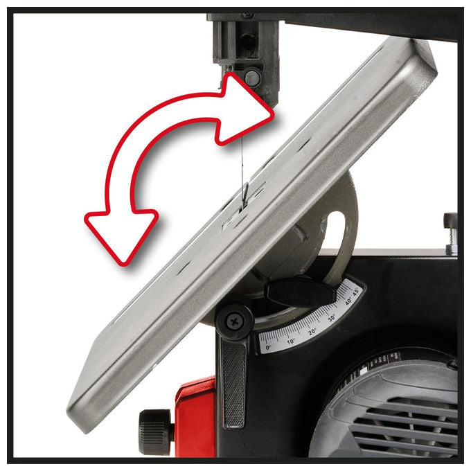 Einhell TC-SB 200-1 Sega a nastro 250W altezza taglio 80cm tavolo inclinabile 45° cambio lama senza attrezzi colore Grigio Rosso