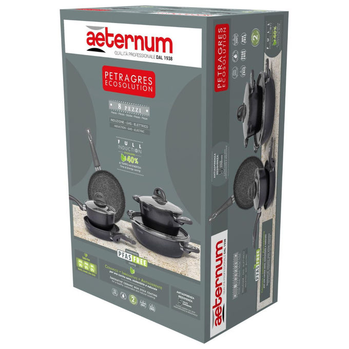Petragres Ecosolution Batteria da Cucina 8 Pezzi