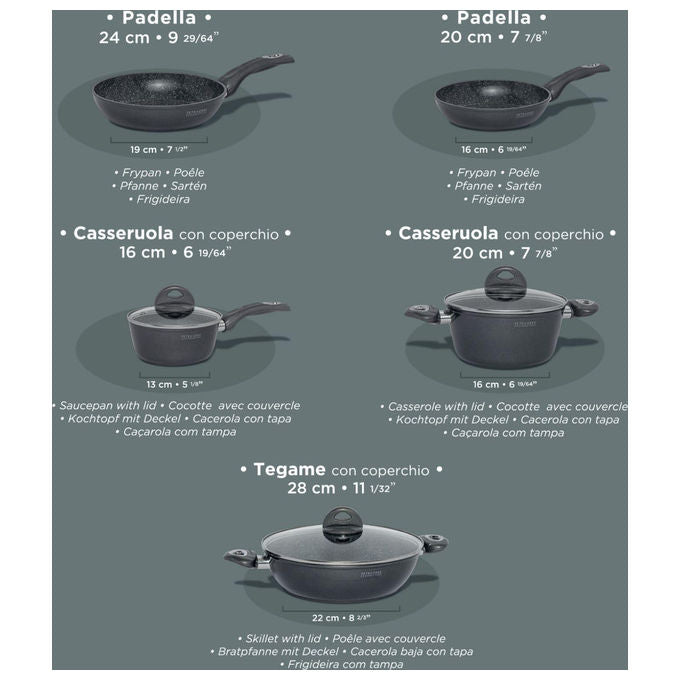 Petragres Ecosolution Batteria da Cucina 8 Pezzi