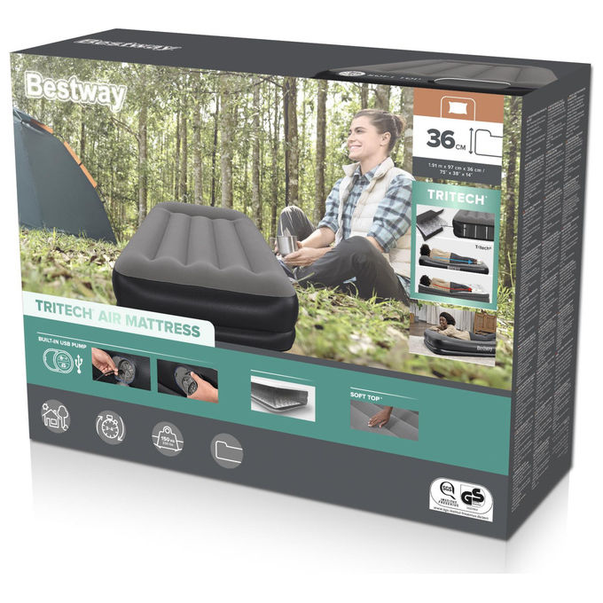 Bestway Materasso Singolo Rettangolo con Pompa Integrata