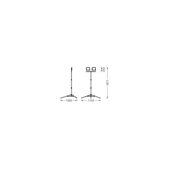Ledvance 4058075831414 Worklight Value Faro da Lavoro LED Treppiede 2x30W 6000lm 6500K IP54 colore Grigio