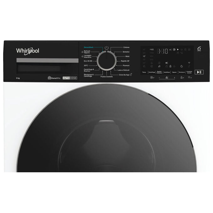 Whirlpool WPM 911W ADS IT Lavatrice Carica Frontale 9 Kg Vapore WiFi Bianco