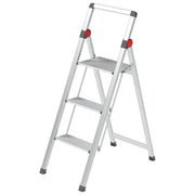 Gierre BS301 Mini Slimstep Sgabello in alluminio 3 gradini portata 150 Kg ingombro 5 cm piedini antiscivolo EN14183