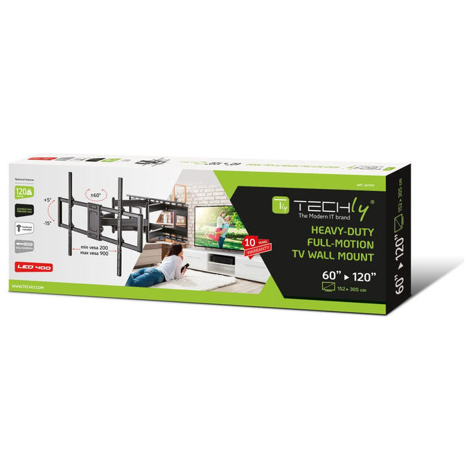 Techly Staffa a Muro Slim per TV LED LCD 60-120