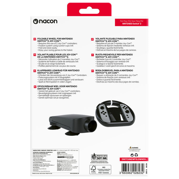 NACON Volante da Corsa Nintendo Switch 2 Nero