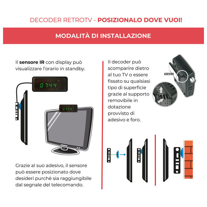 Digiquest RICD1248 Decoder Tivu'sat Retro TV Full HD