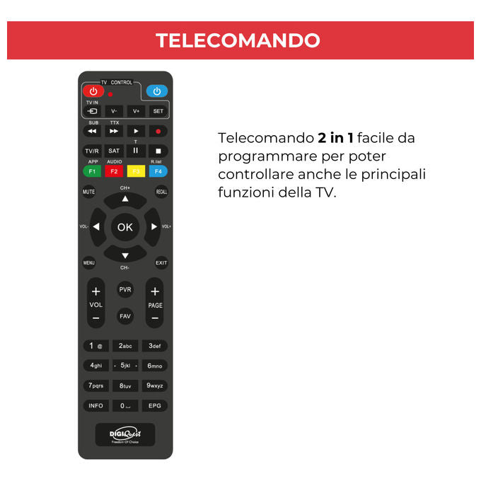 Digiquest RICD1248 Decoder Tivu'sat Retro TV Full HD