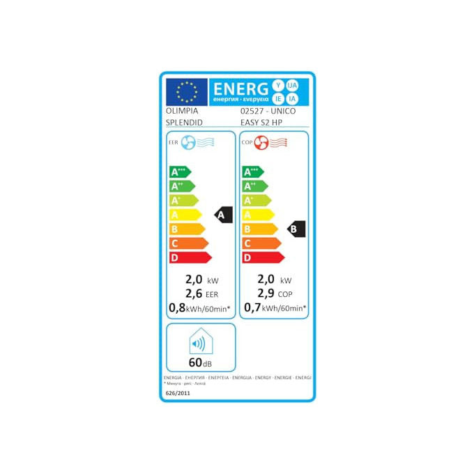 Olimpia Splendid Unico Easy S2 HP Climatizzatore a pompa di Calore senza Unita' Esterna