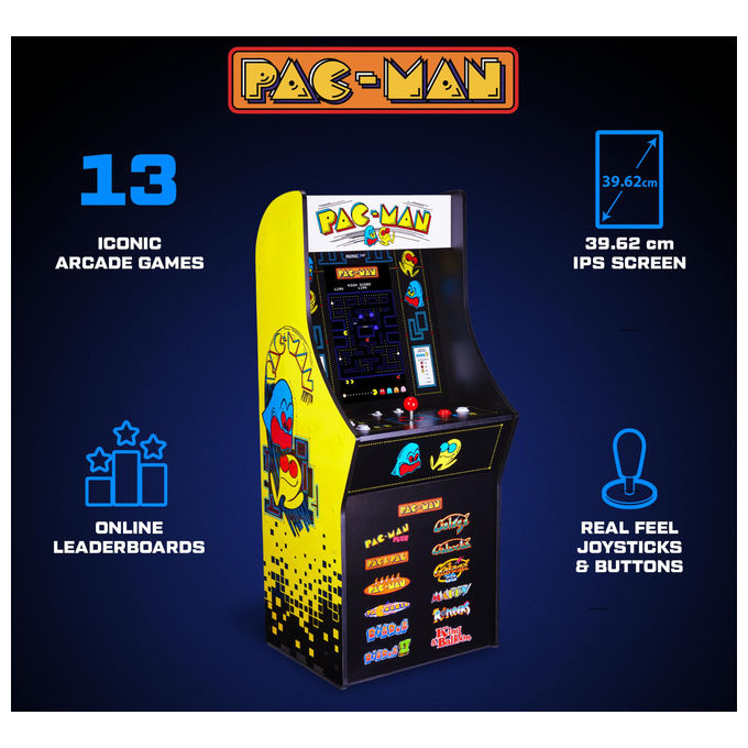 Arcade1up PAC-A-405529 PAC-MAN Classic SE Retro-Gaming Cabinet 13 Giochi 15.6'' Wi-Fi 2 Giocatori colore Multicolore