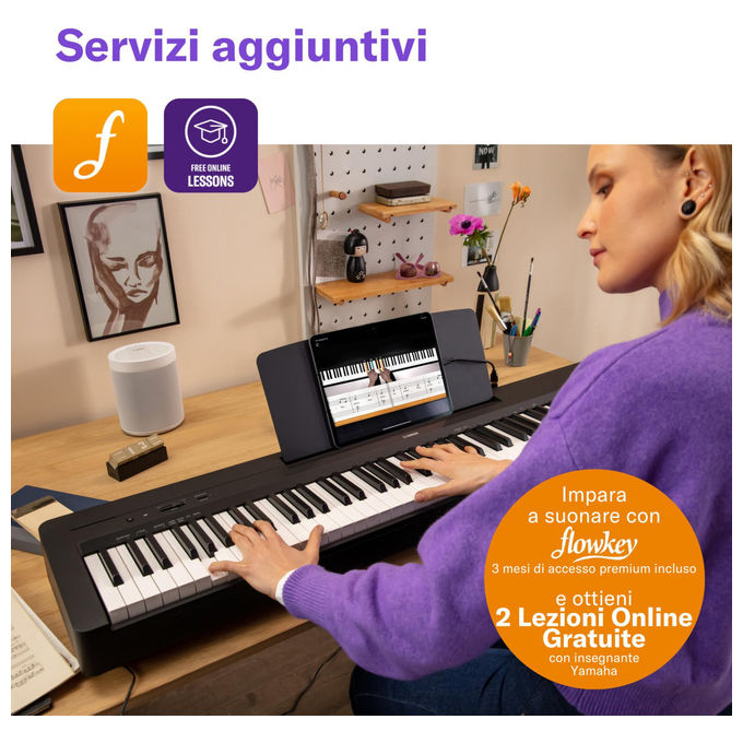 Yamaha VHP6330 P-145BT Pianoforte Digitale 88 Tasti Pesati GHC 10 Voci Bluetooth colore Nero