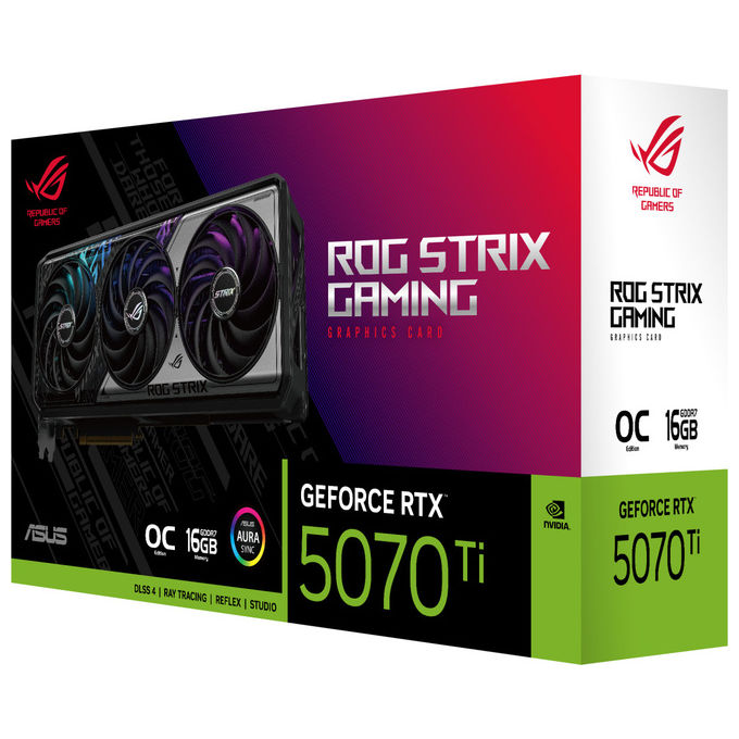 Asus ROG-STRIX-RTX5070TI-O16G-GAMING Scheda Grafica GeForce RTX 5070 Ti 16 GB GDDR7 256 bit OC Edition colore Multicolore