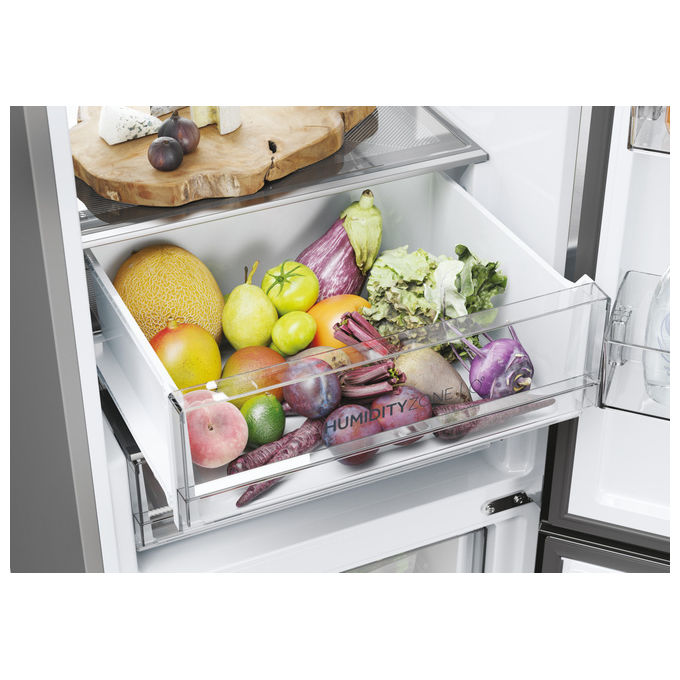 Haier HDPW7620ANPK 2D 60 Serie 7 Pro Frigorifero Combinato 409 L 205 cm Classe A 35 dB No Frost Wi-Fi colore Acciaio Inox