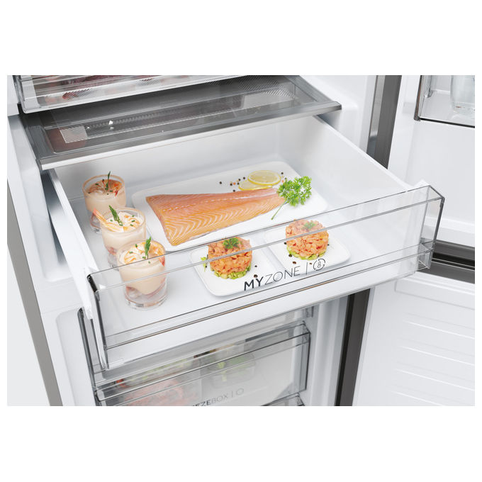 Haier HDPW7620ANPK 2D 60 Serie 7 Pro Frigorifero Combinato 409 L 205 cm Classe A 35 dB No Frost Wi-Fi colore Acciaio Inox