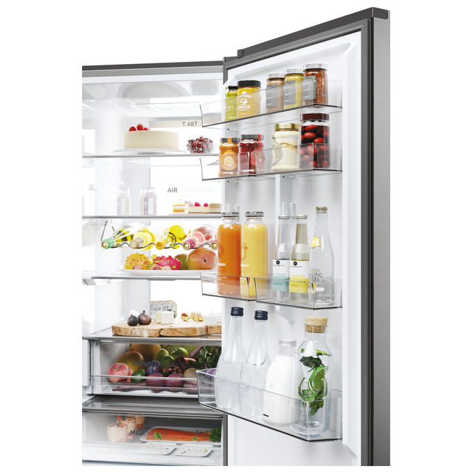 Haier HDPW7620ANPK 2D 60 Serie 7 Pro Frigorifero Combinato 409 L 205 cm Classe A 35 dB No Frost Wi-Fi colore Acciaio Inox