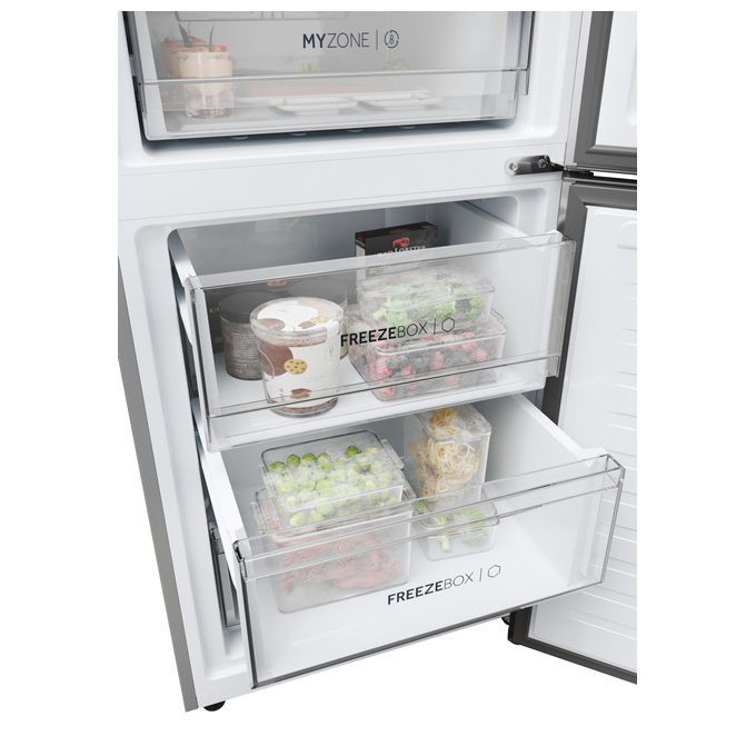 Haier HDPW7620ANPK 2D 60 Serie 7 Pro Frigorifero Combinato 409 L 205 cm Classe A 35 dB No Frost Wi-Fi colore Acciaio Inox