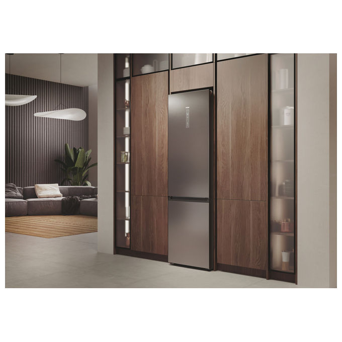 Haier HDPW7620ANPK 2D 60 Serie 7 Pro Frigorifero Combinato 409 L 205 cm Classe A 35 dB No Frost Wi-Fi colore Acciaio Inox