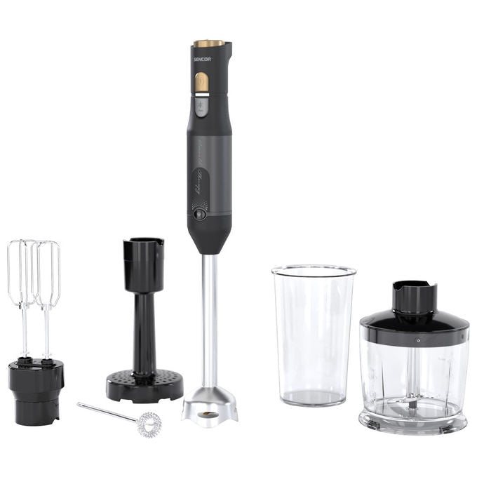 Sencor SHB 6442BK Frullatore ad Immersione Titanium QuadBlade 6 in 1 1200W Velocita' Continua colore Nero