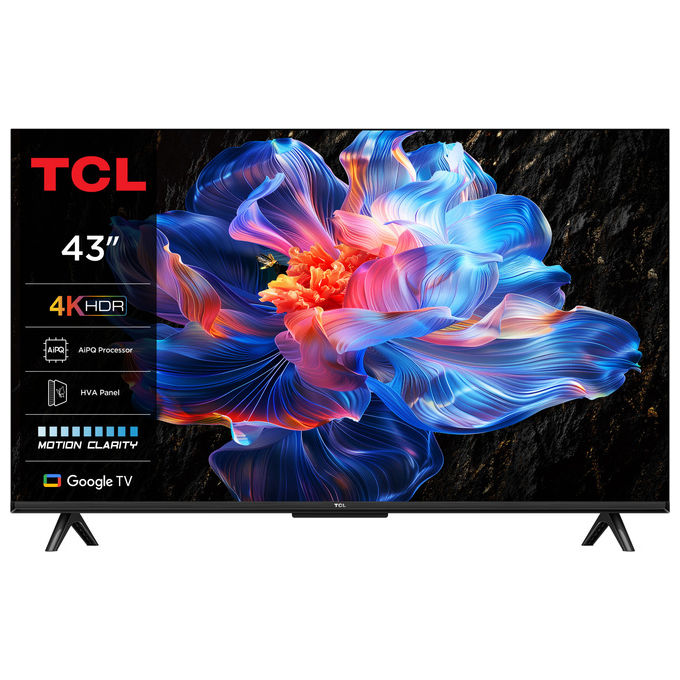 TCL 43P69K Serie P69K Smart TV 4K Ultra HD 43'' Google TV HDR10+ Dolby Audio Direct-LED colore Nero