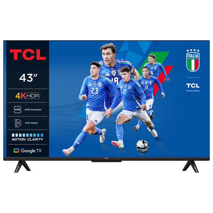 TCL 43P69K Serie P69K Smart TV 4K Ultra HD 43'' Google TV HDR10+ Dolby Audio Direct-LED colore Nero