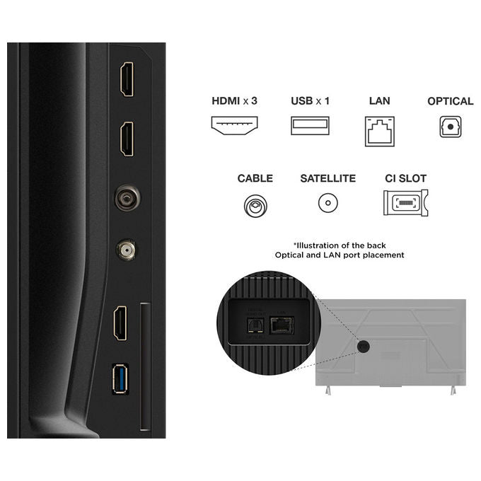 TCL 43P69K Serie P69K Smart TV 4K Ultra HD 43'' Google TV HDR10+ Dolby Audio Direct-LED colore Nero