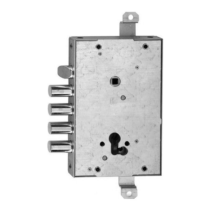 Iseo 668GF Serratura per Porta Blindata con Cilindro Europeo Compatibile Cisa 3 Piastre di Sicurezza Lunghezza Cilindro 28 mm colore Grigio