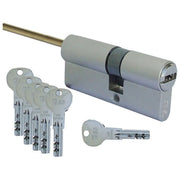 ISEO 82R66D0409C R6 Plus Cilindro Sagomato con Predisposizione per Pomolo in Ottone Nichelato Satinato colore Cromo Satinato