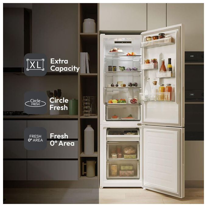 Candy CNCQ2T518EW City Fresco 300 Frigorifero Combinato 279 L 182 cm Classe E 38 dB No Frost colore Bianco