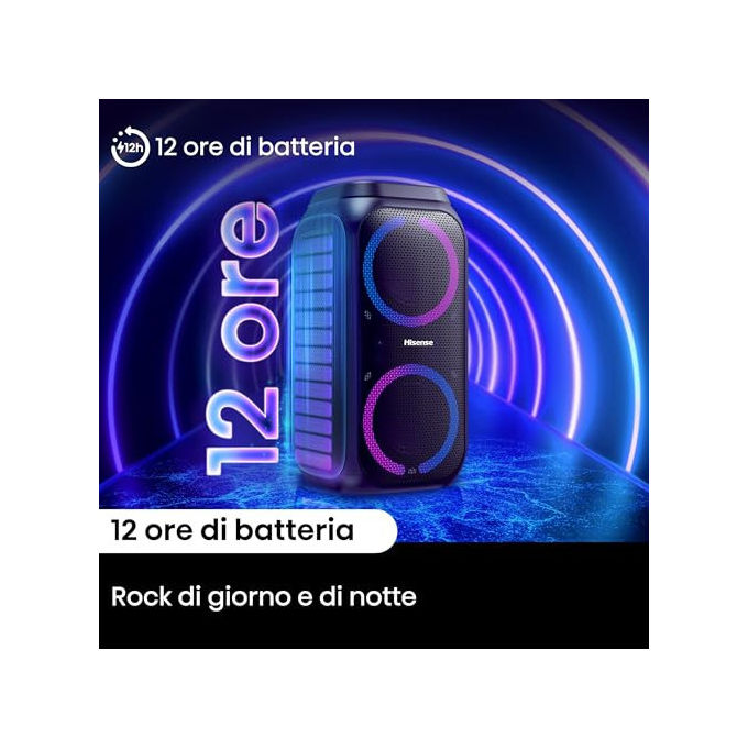Hisense Party Rocket 160 Altoparlante da festa Nero 160 W