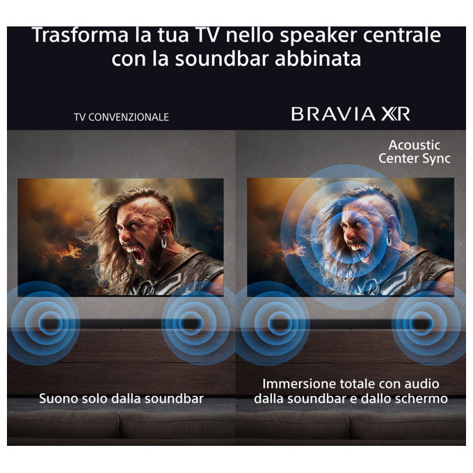 Sony K55XR8M25BP BRAVIA 8 II Smart TV 55'' QD-OLED 4K Google TV HDR Dolby Vision Cognitive XR 120Hz Wi-Fi 6 Gaming colore Nero