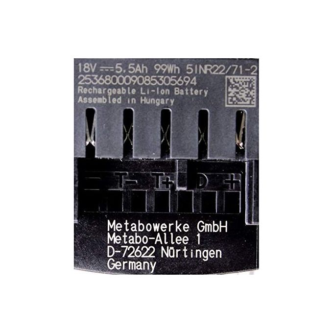 Metabo Basis-Set Batteria 18V 5,5 Ah Lihd