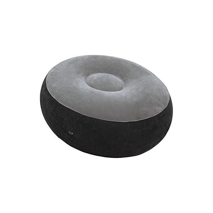 Intex 68564NP Poltrona Lounge 102 x 137 x 79 cm con Poggia Piedi 64 x 28 cm Grigio-Nero Tinta Unita Single