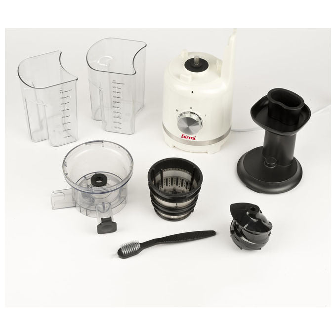 Girmi SW1101 Estrattore di Succo Lento a Freddo 300W 70 rpm Filtro in Metallo Funzione Reverse colore Crema