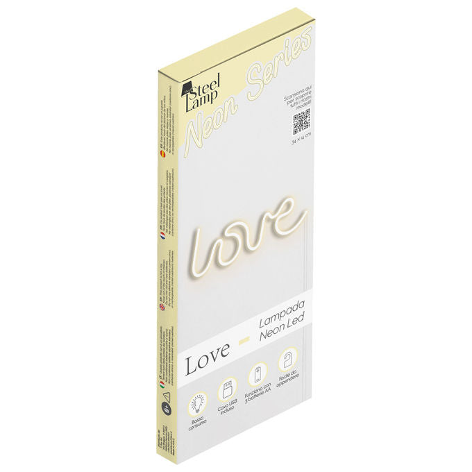 T-TEX Lampada da Parete Neon Love Bianco