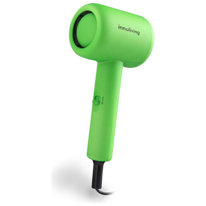 Innoliving INN-612G Asciugacapelli 1000W 2 Velocita' 2 Temperature Compatto e Pieghevole colore Verde Fluo