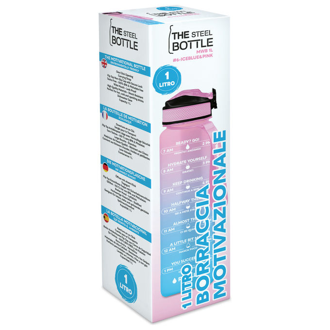 The Steel Bottle Borraccia Uso Quotidiano 1000 ml Tritan Blu Rosa