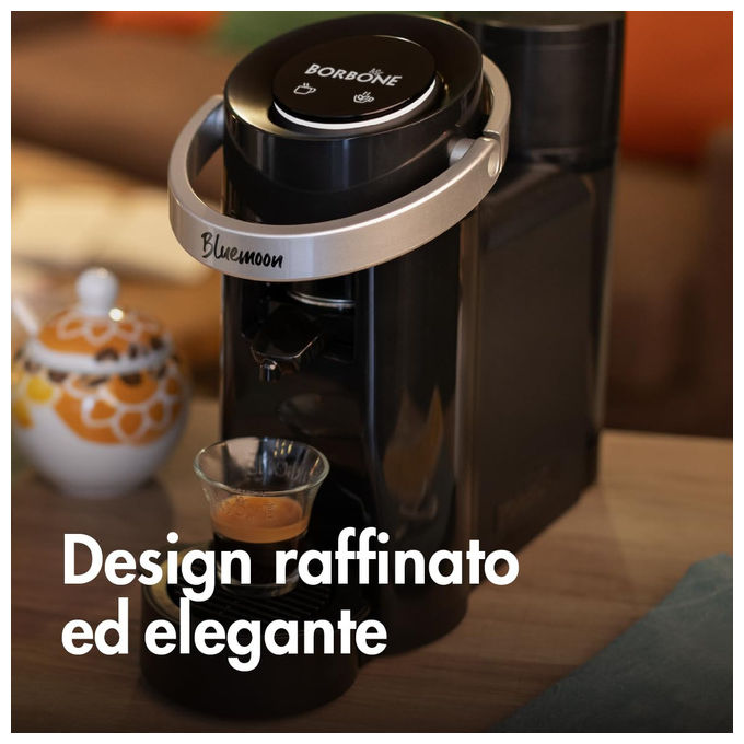 Caffe' Borbone BLUEMOONNERA Bluemoon Macchina da caffe' Cialde ESE 44mm 0.9 L 15 bar 650 W Funzione Acqua Calda colore Nero