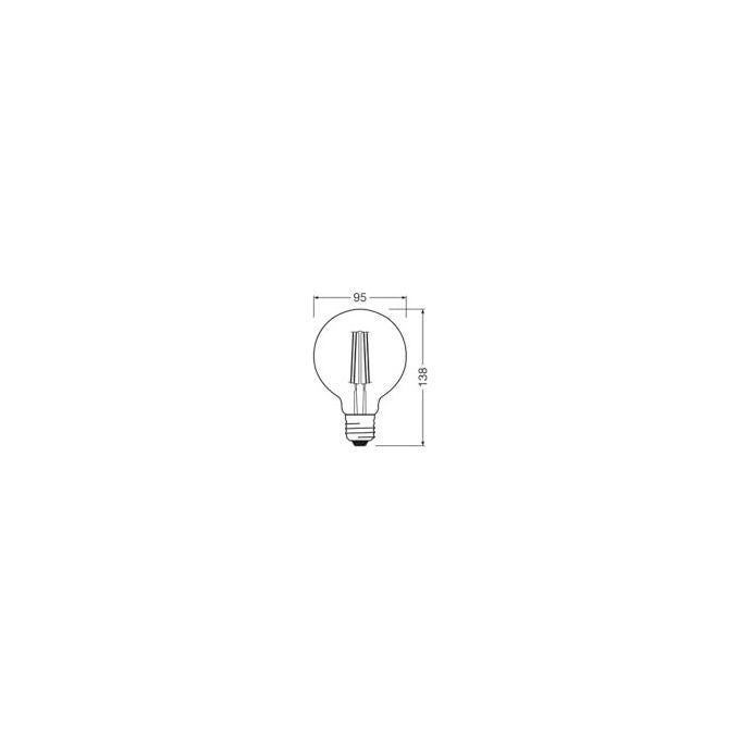 Osram, Lampada LED Vintage 1906 Classic Globe, 6.5W, E27, Filamento Oro, Dimmerabile