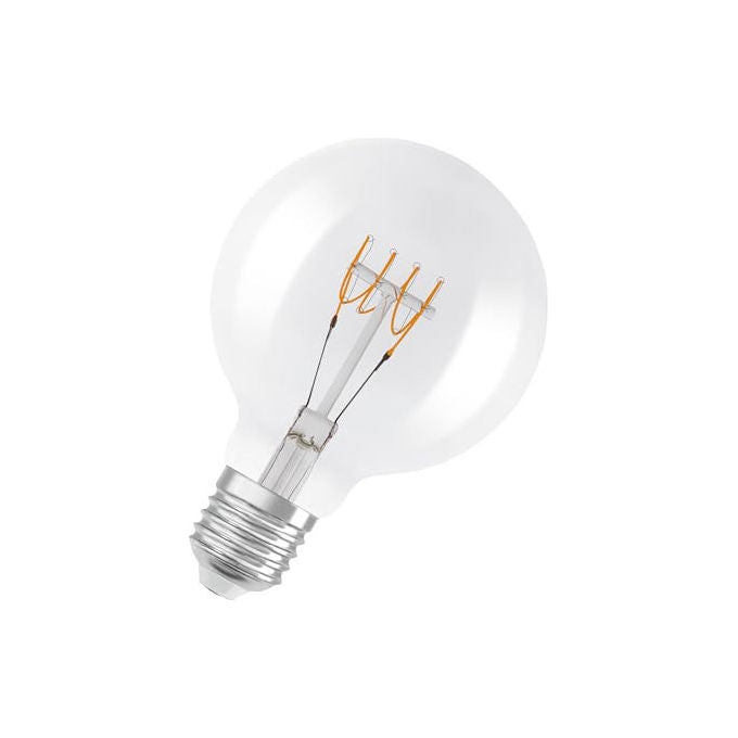 Osram, Lampada LED Vintage 1906 Classic Globe95, E27, 4.8W 470lm, 2700K, Dimmerabile, Trasparente