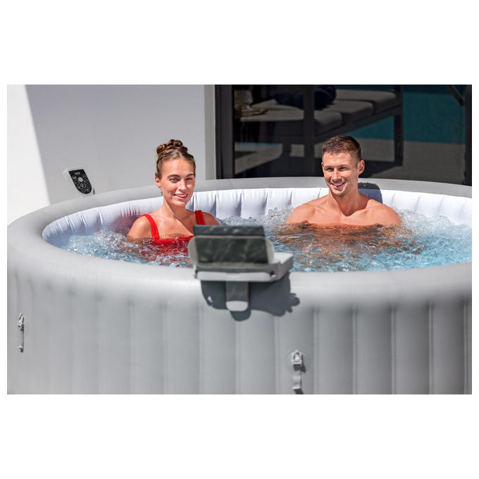 Bestway 60337 Lay-Z-Spa Xtras Vassoio Portaoggetti 4 in 1 Supporto Bevande Tablet Regolabile Universale colore Grigio