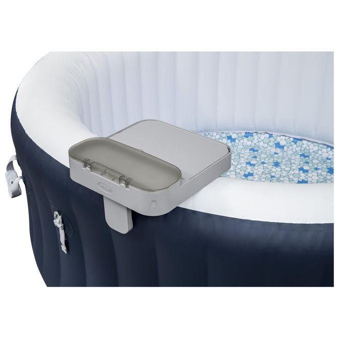 Bestway 60337 Lay-Z-Spa Xtras Vassoio Portaoggetti 4 in 1 Supporto Bevande Tablet Regolabile Universale colore Grigio