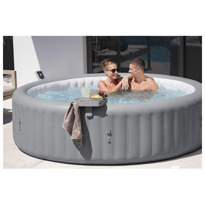 Bestway 60337 Lay-Z-Spa Xtras Vassoio Portaoggetti 4 in 1 Supporto Bevande Tablet Regolabile Universale colore Grigio