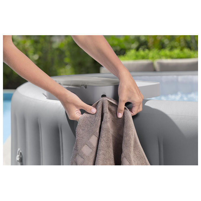 Bestway 60337 Lay-Z-Spa Xtras Vassoio Portaoggetti 4 in 1 Supporto Bevande Tablet Regolabile Universale colore Grigio
