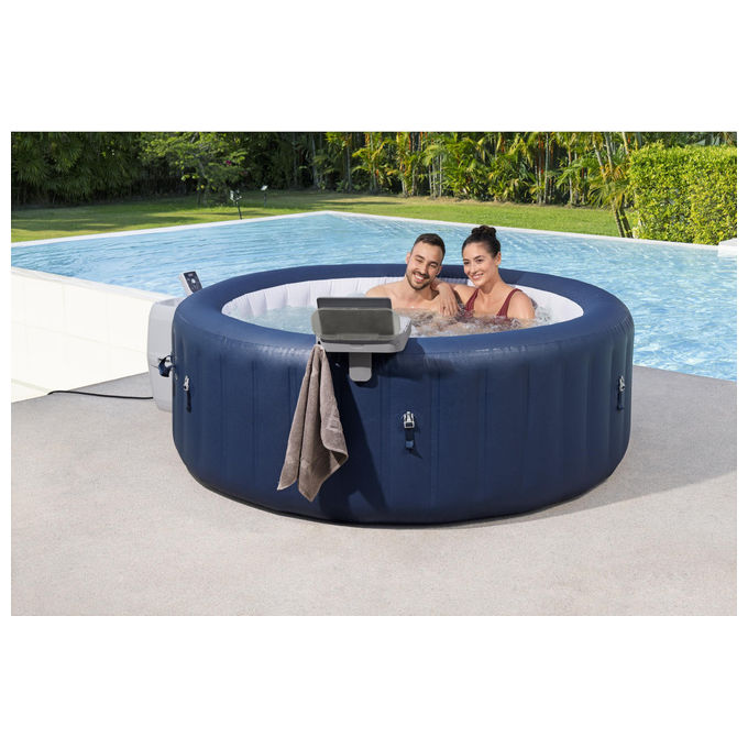 Bestway 60337 Lay-Z-Spa Xtras Vassoio Portaoggetti 4 in 1 Supporto Bevande Tablet Regolabile Universale colore Grigio