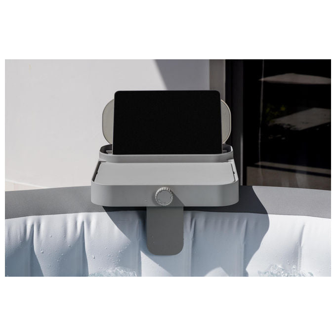 Bestway 60337 Lay-Z-Spa Xtras Vassoio Portaoggetti 4 in 1 Supporto Bevande Tablet Regolabile Universale colore Grigio